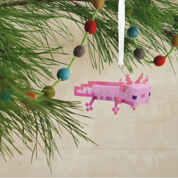 NWT HALLMARK MINECRAFT AXOLOTL CHRISTMAS ORNAMENT - Picture 1 of 5